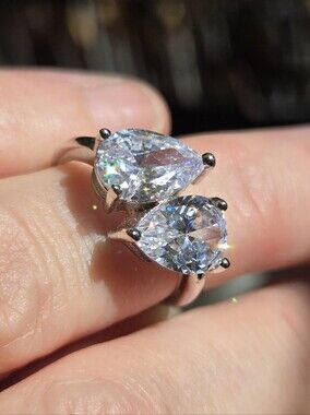 Kenneth JAY Lane Clear Double Pear CZ Ring